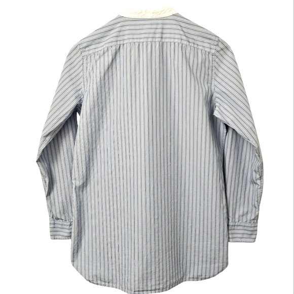 Lauren Ralph Lauren Womens Bib Blue White Striped Button Up Shirt Large - Picture 4 of 9